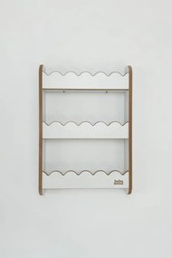 Detská nástenná polica malá – 3 úrovne úložného priestoru Biela