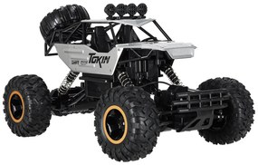 KIK Diaľkovo ovládané RC Rock Crawler 1:12 4WD kovové terénne auto, strieborné