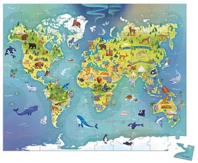 Puzzle v kufríku - Mapa sveta - 100 ks