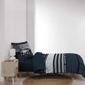 Tmavomodré bavlnené obliečky na jednolôžko 140x200 cm States – douceur d'intérieur