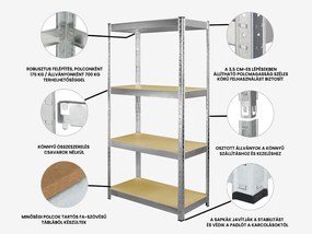 Fistar AKCIA: Regál 1800x900x300 mm zinkovaný 4-policový, nosnosť 700 kg