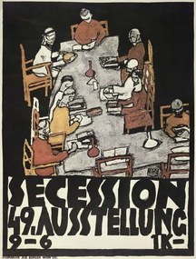 Egon Schiele - Umelecká tlač Poster for the Vienna Secession, 49th Exhibition, Die Freunde, (30 x 40 cm)