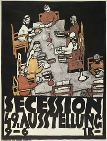 Obrazová reprodukcia Poster for the Vienna Secession, 49th Exhibition, Die Freunde, Egon Schiele