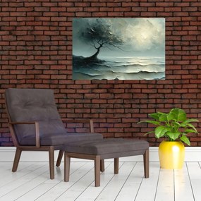 Obraz - Olejomaľba stromu s oceánom (90x60 cm)