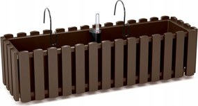 Samozavlažovací plastový balkónový kvetináč DDEF600W 58 cm - hnedá