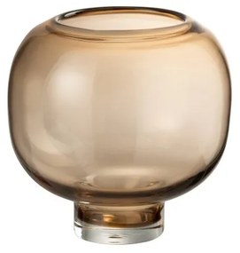 Svetlo hnedá sklenená váza / svietnik Brown L - 20,5 * 20,5 * 19 cm
