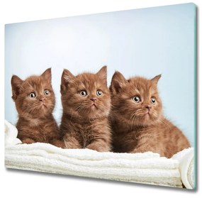 Sklenená doska na krájanie Mačky na uteráku 60x52 cm