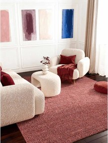 Tmavoružový ručne tkaný koberec z materiálu buklé 160x230 cm Notting Hill Portobello – Ted Baker