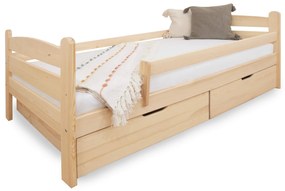 DL Detská posteľ so zábranou 90x200 Maurícius - borovica