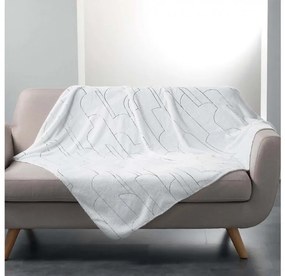 Biela deka v škandinávskom štýle so strieborným vzorom 125 x 150 cm