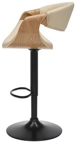 Barová stolička ORGANIC otočná krémovo béžovej farby dekor dub
