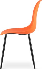 Súprava 4 ks pomarančových stoličiek OSAKA s čiernymi nohami