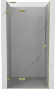 Mexen, Mexen Lunar ľavé otočné sprchové dvere 125 cm, transparentné, brúsené zlato - 834-125-000-55-00-L