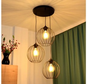 LED Luster na lanku MERCURE 3xE27/15W/230V ø 50 cm čierna