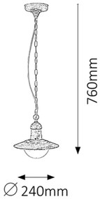 Brilagi - Vonkajšie závesné svietidlo MOLDE 1xE27/60W IP44 biela/patina