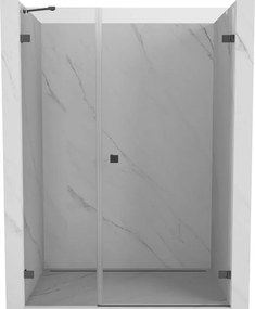 Mexen Lunar-B, pravé otočné sprchové dvere 140 cm, 8mm číre sklo, brúsený grafit profil, 832S-140-050-66-00-P
