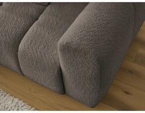 Hnedá rozkladacia/s úložným priestorom rohová pohovka z textílie buklé (ľavý roh/s leňoškou) Roxelane – Bobochic Paris