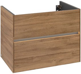 VILLEROY &amp; BOCH Collaro závesná skrinka pod umývadlo, 2 zásuvky, s LED osvetlením, 796 x 498 x 603 mm, Oak Kansas, C138B0RH