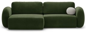 Zelená zamatová rozkladacia/s úložným priestorom rohová pohovka Tonale – Cosmopolitan Design