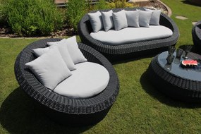 Čierne záhradné ratanové sedenie so stolíkom 4-set