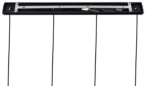 Retro závesná lampa čierna s oranžovým sklom 4-Lights - Denise