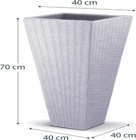 Kvetináč TERRA - ratanový vzhľad 70 cm