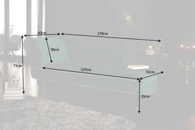 Leňoška CHESTERFIELD, zamatovo smaragdovo zelená