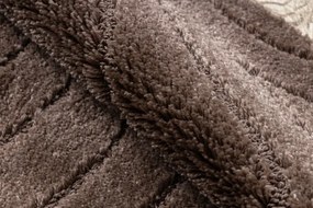 Kúpeľňový koberček SUPREME WAVES vlny, hnedý kruh