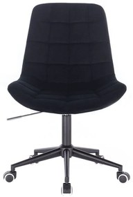 LuxuryForm DESIGN Stolička PARIS VELUR na čiernej podstave s kolieskami - čierna