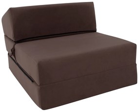 Skladacie kreslo/matrac PELOS, hnedá