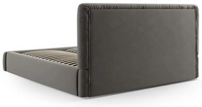 Sivá čalúnená dvojlôžková posteľ s úložným priestorom s roštom 140x200 cm Colonel – Cosmopolitan Design