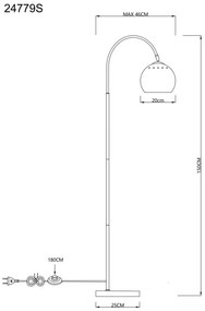 GLOBO 24779S BENNO stojacia lampa V1500mm 1xE27 béžová