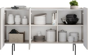 Komoda Malmi 150 cm - kašmírová / crema bianca / čierna