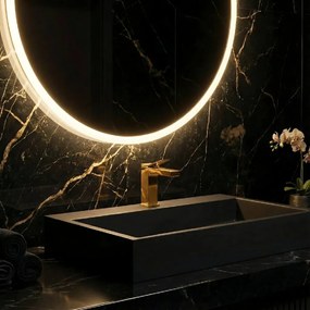 Rea Goya konglomerátové umývadlo, 50 x 37 cm, čierna matná, REA-U8778