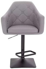 LuxuryForm DESIGN Barová stolička ANDORA na čiernej hranatej podstave - šedá