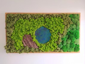 Machový obraz s epoxidovou živicou 55cm x 130cm