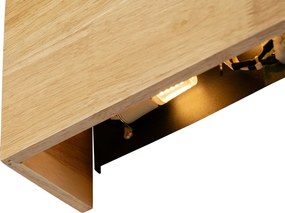 Rustikálna nástenná lampa z dubového dreva - Otan