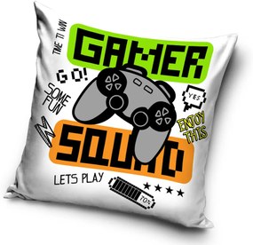 DETSKÁ DEKORAČNÁ OBLIEČKA NA VANKÚŠ GAMER SOUND 40X40CM VZOROVANÁ