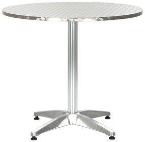 Záhradný stôl, strieborný 80x70 cm, hliník 48714