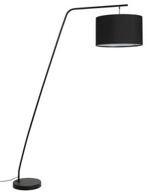 Čierna stojacia lampa s textilným tienidlom (výška 220 cm) Martine – White Label