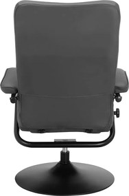 Sivé relaxačné kreslo s podnožkou z imitácie kože Istad – Støraa