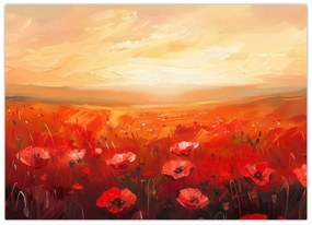 Obraz - Pole vlčích makov (70x50 cm)