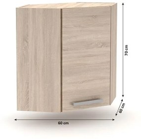 Kondela Horná skrinka roh 1DV, NOVA PLUS, NOPL-013-OH, dub sonoma