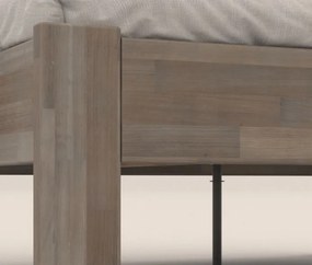 Rohová posteľ so zástenou vpravo Fava P 180x200 cm, šedý buk