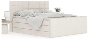 Béžová boxspring posteľ s úložným priestorom 200x200 cm Ava – Maison de Rêve