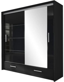 Skriňa Marsylia 203 čierna lesklá/čierna