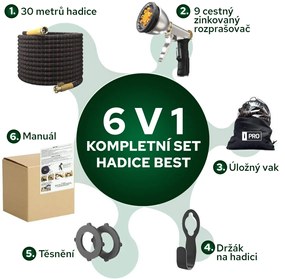 Bezdoteku Záhradná hadica zmršťovacia naťahovacia BEST 30m
