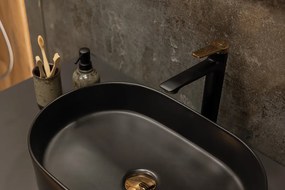 Laveo Desna, umývadlo na dosku 500x350x120 mm, čierna matná, LAV-VUD_B250