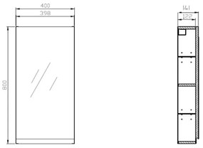 Cersanit S590-030 - Zrkadlová kúpeľňová skrinka MODUO 80x40 cm