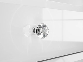 NOČNÝ STOLÍK CRISTINE 2S BIELY LESK + ZRKADLO